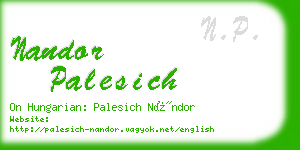 nandor palesich business card